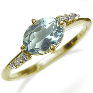 大粒 リング アクアマリン 18金 指輪 リング｜PLEJOUR 誕生石ジュエリー専門店 96,635円