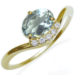 楽天市場】アクアマリン 指輪 大粒 一粒 k18 アクアマリンリング