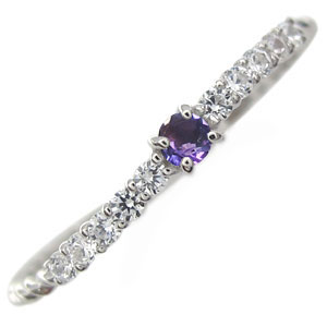 楽天市場】リング アメジスト ピンキーリング プラチナ 指輪