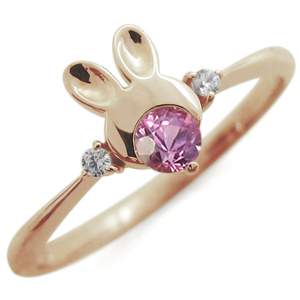 みぃみ＆たぁ　18ｋ王冠のうさぎのトップ　ピンクサファイアとダイヤ　美品 楽天市場】ピンクサファイア うさぎモチーフ ラビット リング K10 兎