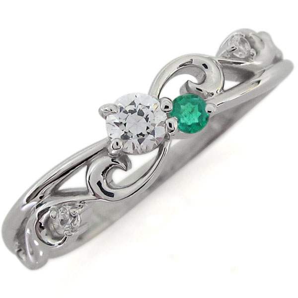 プラチナ アラベスク リング ダイヤモンド 唐草 婚約指輪 96,250円