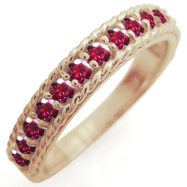 K18 ☆ ルビー/ダイヤモンド☆ ハーフエタニティーリング☆8/31出品取下げ K18 ☆ ルビー/ダイヤモンド☆ ハーフエタニティーリング☆8/31出品