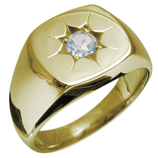 【楽天市場】印台 指輪 ダイヤモンド リング k10 地金 メンズリング 