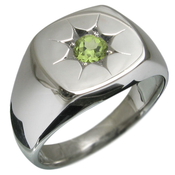 絶対一番安い シルバーリング メンズ 地金 印台リング ペリドット リング 在庫有 Www Estelarcr Com