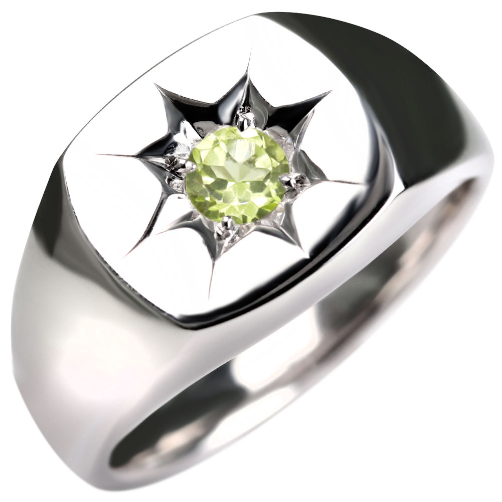 楽天市場】ペリドット リング 18金 メンズ 8月誕生石 指輪 ゴールド