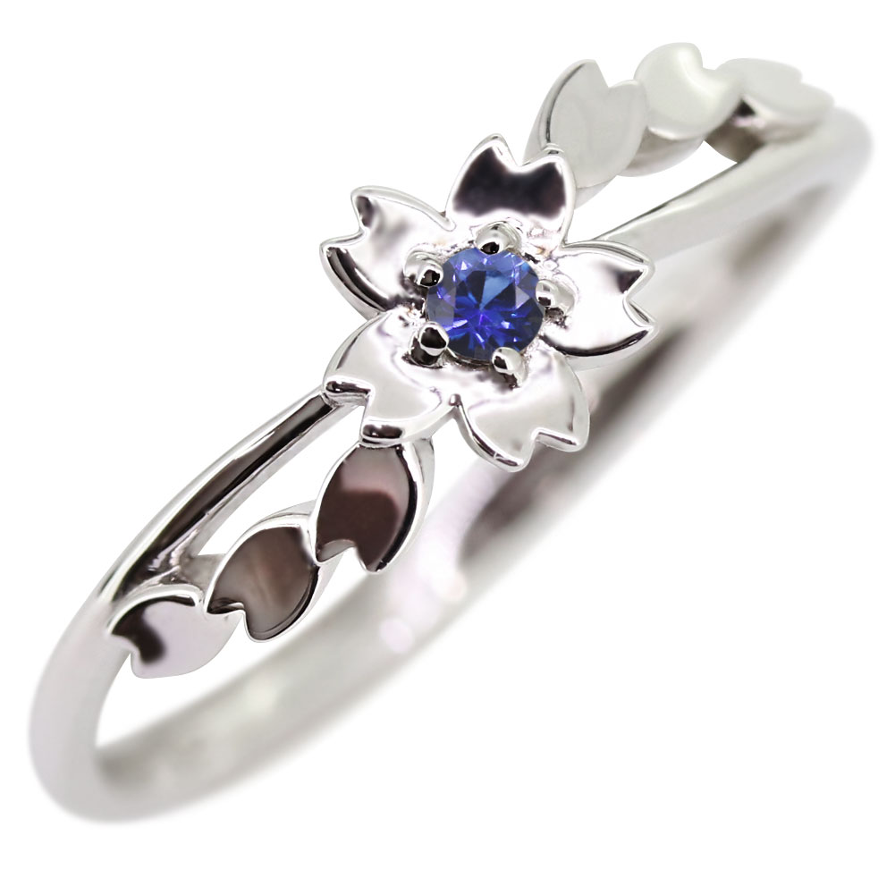 楽天市場】指輪 レディース シルバーリング 桜 ブルートパーズ