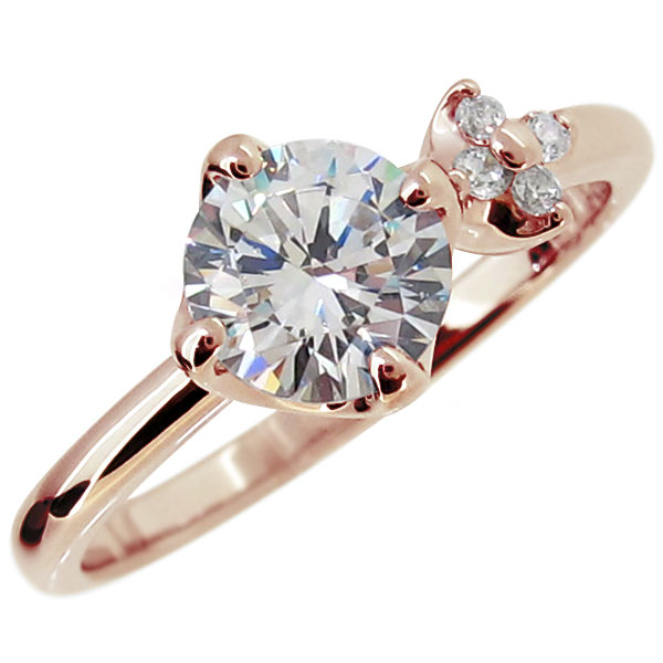 指輪 レディース シンプル 天然石 18金 18k リング ゴールド ピンク 誕生石