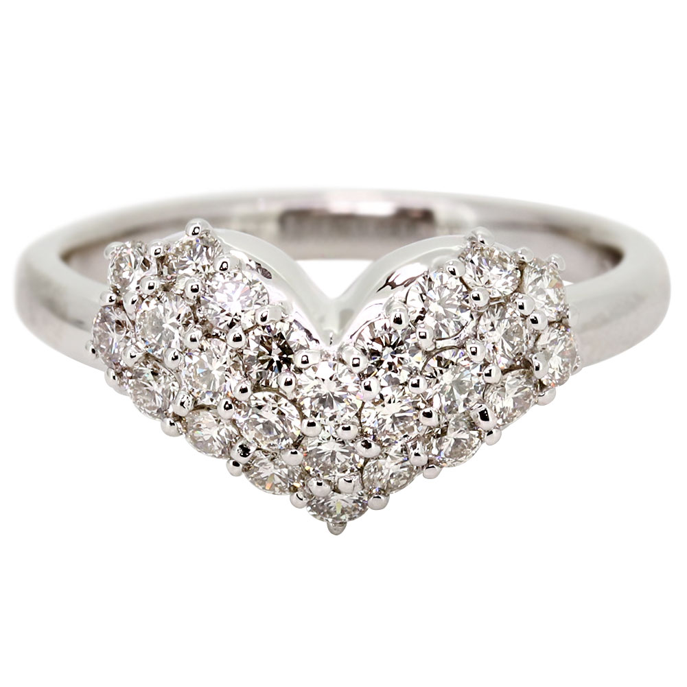 楽天市場】ハート プラチナ ダイヤモンド 約0.5ct シンプル