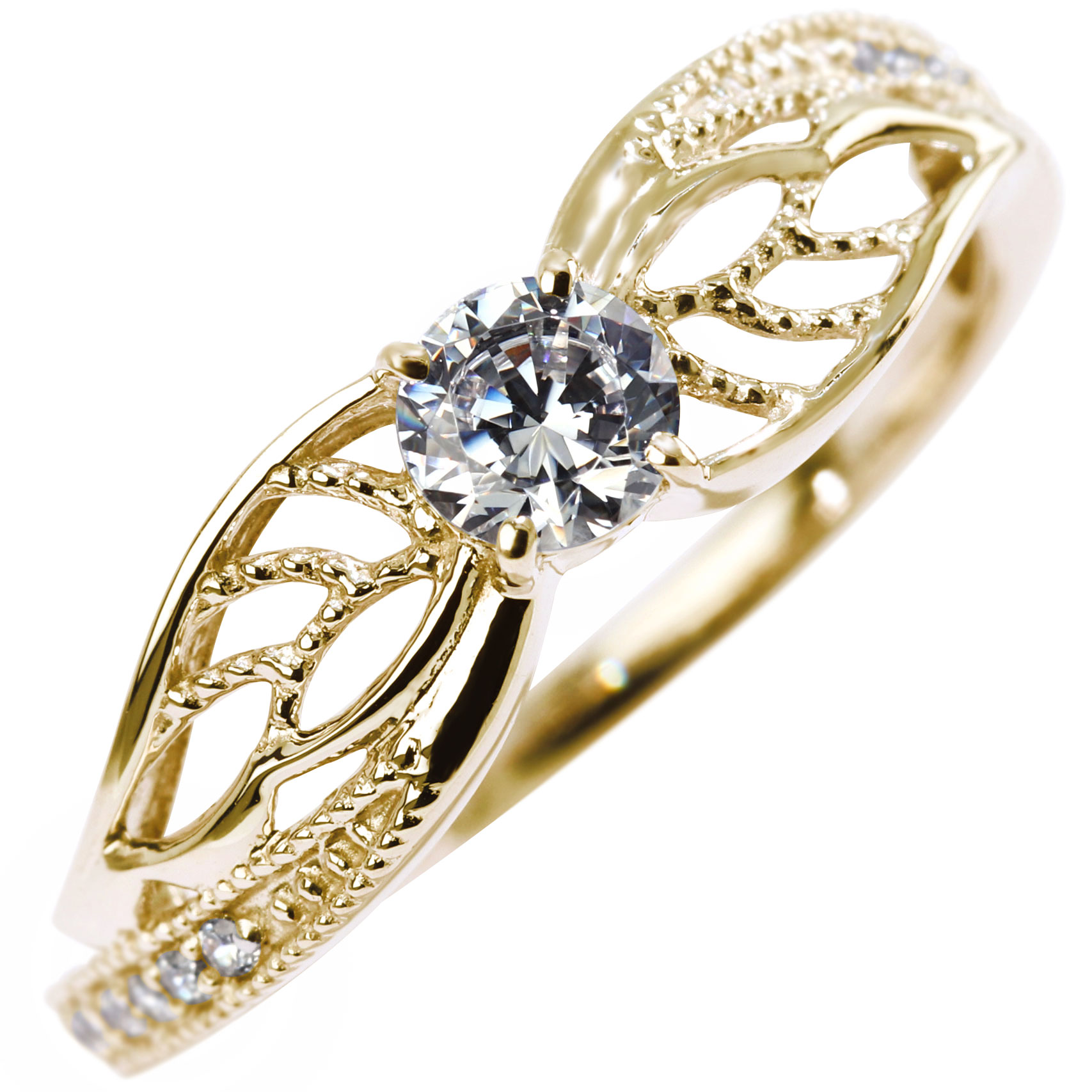 婚約指輪 エンゲージリング プラチナ 18金 ダイヤモンド 0.25ct 鑑定書付き 羽 指輪 ダイヤモンドリング SI VS VVS クラス 透かし キラキラ フェアリー K18 Pt900 結婚 ブライダル プロポーズ｜PLEJOUR 誕生石ジュエリー専門店 157,900円