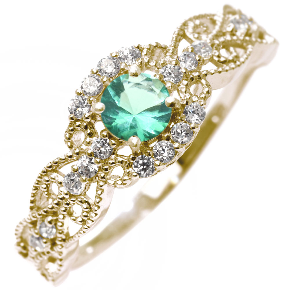 楽天市場】指輪 リング レディース エメラルド K18 ゴールド 18K 18金