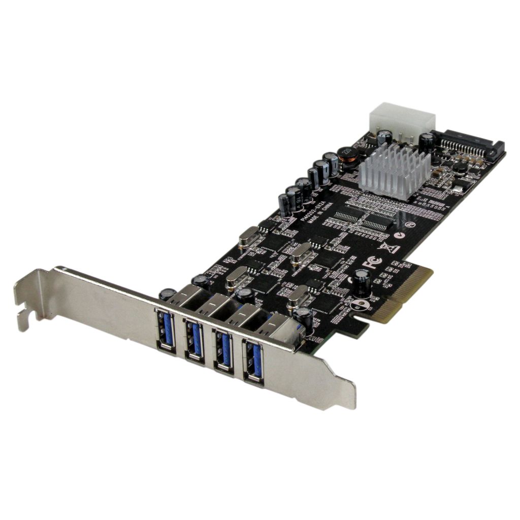 【最大50％OFF＆ポイント28倍】 StarTech.com SuperSpeed USB 3.0 4ポート増設PCI Express/ PCIe x4 インターフェースカード 4個の専用5Gbpsチャネル UASP対応 SATA(15ピン) / ペリフェラル(4ピン) 電源端子付き PEXUSB3S44V