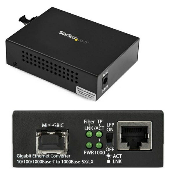 StarTech.com ギガビットイーサネット対応光メディアコンバータ 850nm マルチモード LCコネクタ 550m 10/100/1000Mbpsネットワーク対応 MCM1110MMLC