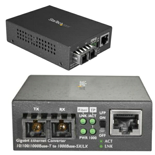 StarTech.com Gigabit対応光メディアコンバータ 1000Base-SX 2芯SC端子 マルチモード(2芯) 最大550m ギガビット対応光メディアコンバータ 光 - LAN変換器 MCMGBSCMM055