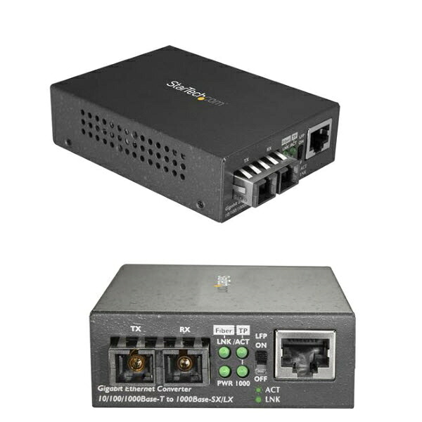 StarTech.com Gigabit対応光メディアコンバータ 1000Base-LX 2芯SC端子 シングルモード(2芯) 最大10km ギガビット対応光メディアコンバータ 光 - LAN変換器 MCMGBSCSM10