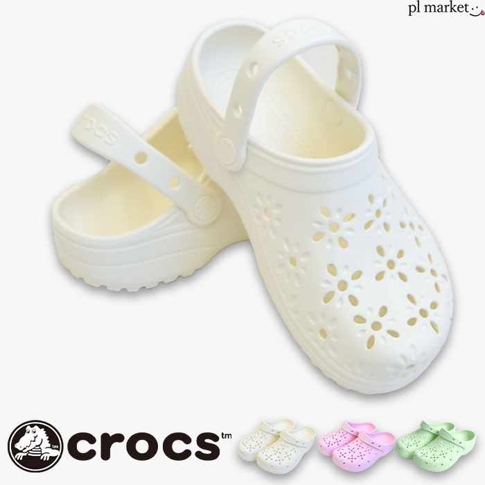 正規取扱店 【10%OFF/2025春夏新作】クロックス crocs サンダル レディース CLASSIC FLORAL CUT OUT CLOG クラシック フローラルカットアウト クロッグ 花柄 模様 春 夏 秋 冬 オールシーズン ピンク ホワイト 210927画像