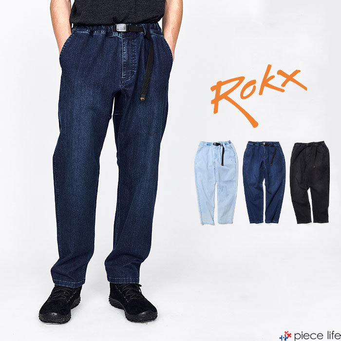 ROKX ロックス ボトムス ズボン下 DENIM JAM PANT デニムジャムパンツ メンズ  伸ばすこと か細い影ぼうし アウトドア 難民キャンプ 登山 心地よい 分かりやすい スポーティー 全3色 M-XL RXMF241014
