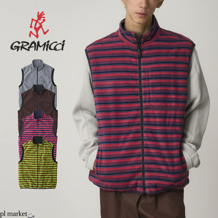 【15%OFF引き換え証/2025秋冬新作】グラミチ Gramicci より良い メンズ レディース アウター フリース ナイロン リヴァーシブル 2way THERMAL FLEECE REVERSIBLE VEST サーマルフリースリバーシブルベスト 間借り人 軽撥水 あったかい 春 秋 冬 全4色 M L XL G5FU-J005