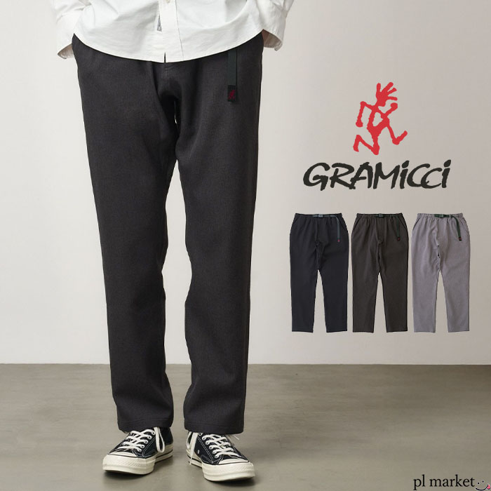 【2025秋冬新作】グラミチ Gramicci パンツ ボトムス 細め テーパード メンズ レディース WOOL LIKE SLACKS ウールライクスラックス ユニセックス ロングパンツ ジョガーパンツ イージー ブラック グレー チャコール GMP5-FJP002｜plmarket ピーエルマーケット