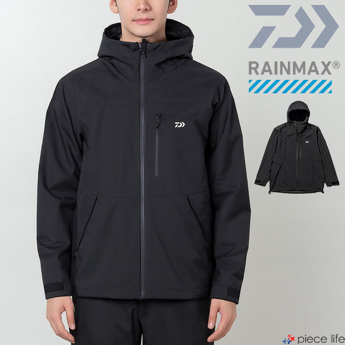 【10%OFFクーポン/2026春夏新作】 ダイワ DAIWA ジャケット メンズ レディース アウター マウンテンパーカー マンパー パーカー フード フルジップ ユニセックス 防水性 透湿性 柔らか アウトドア ライト RAINMAX 2L SHELL JACKET 黒 ブラック M L XL XL DR-3625JEX｜plmarket ピーエルマーケット