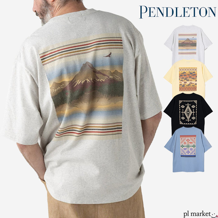 【2026春夏新作】 tシャツ 半袖 メンズ レディース ペンドルトン PENDLETON バックプリント Back Print SS Tee 高機能 夏Tシャツ ユニセックス 綿100 コットン100 バッファロー 幾何学柄 風景 春 夏 秋 M L 6275-4003