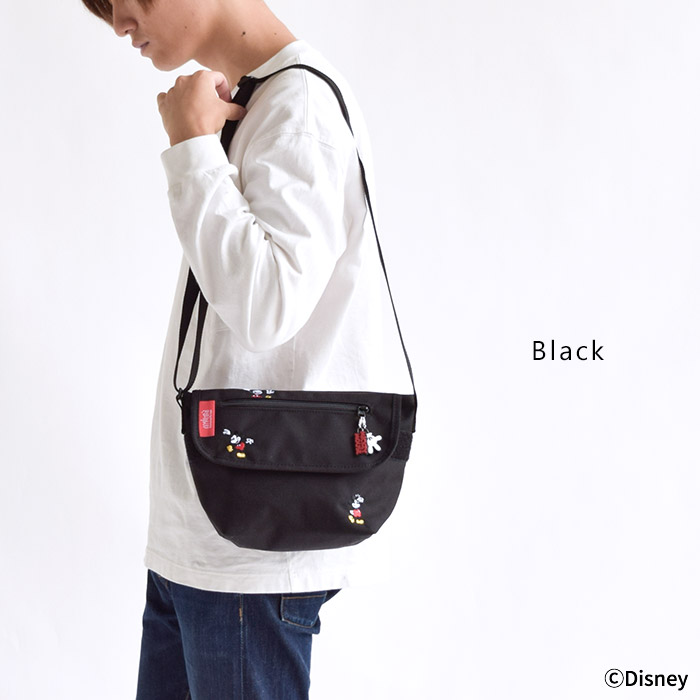 Manhattan メッセンジャーバッグ Messenger マンハッタンポーテージ 男女兼用 Portage ミッキーマウスコレクション Mickey Black Casual Portage Bag Mouse バッグ ショルダーバッグ メンズ レディース レディースバッグ 男女兼用 かばん Disney ディズニー ブラック