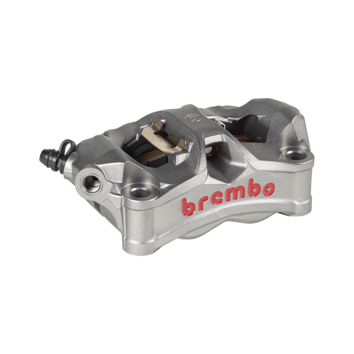 brembo (ブレンボ) STYLEMA ラジアル モノブロック 4P キャリパー チタニウムアルマイト レッドロゴ 左 Φ30 取付ピッチ:100mm 120.D020.10