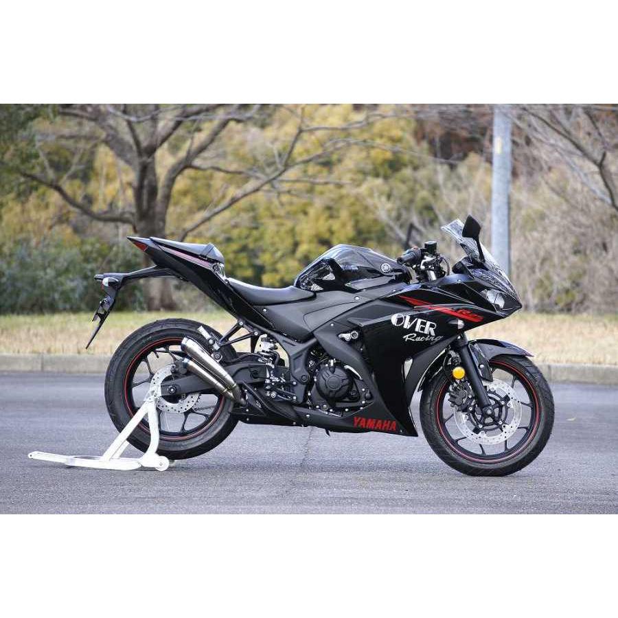 OVER RACING(オーバーレーシング) ツインチタンメガホン スリップオンマフラー チタンサイレンサー YZF-R25 JBK-RG10J 17-35-02 オーヴァーレーシング