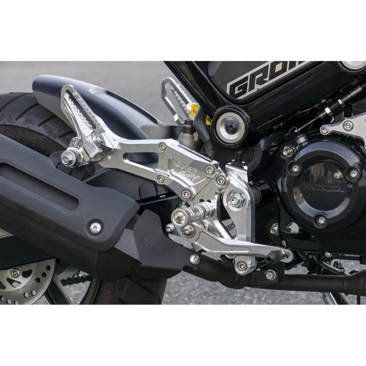 OVER RACING (オーバーレーシング) バックステップ 4ポジション タンデム付 シルバー グロム GROM 51-223-51