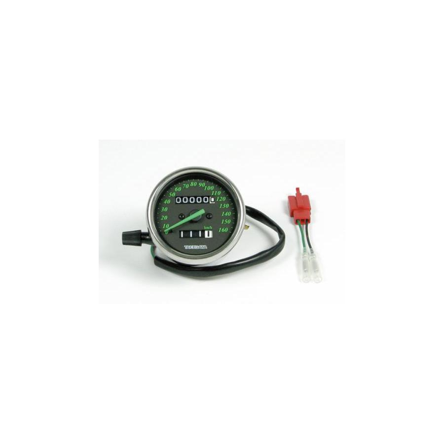 SP武川 (SPタケガワ) 汎用スピードメーター SPEED-METER ブラック グリーン ステンレス 6 12V車 05-05-0090