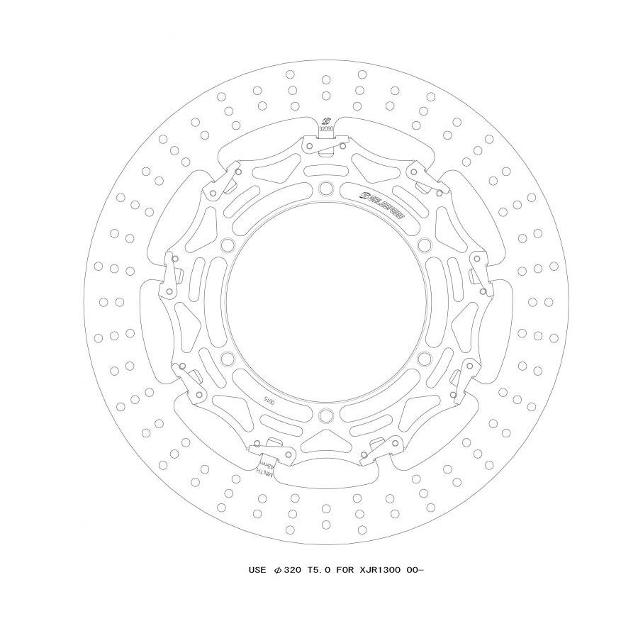 GALE SPEED (ゲイルスピード) クロスロックディスクローターFφ320 L T\u003d5.0 F)XJR1300