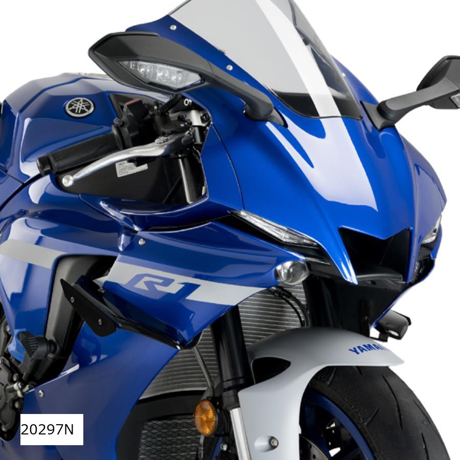 Puig (プーチ) サイドダウンフォーススポイラー ブラック YZF-R1/M 20297Nカウル