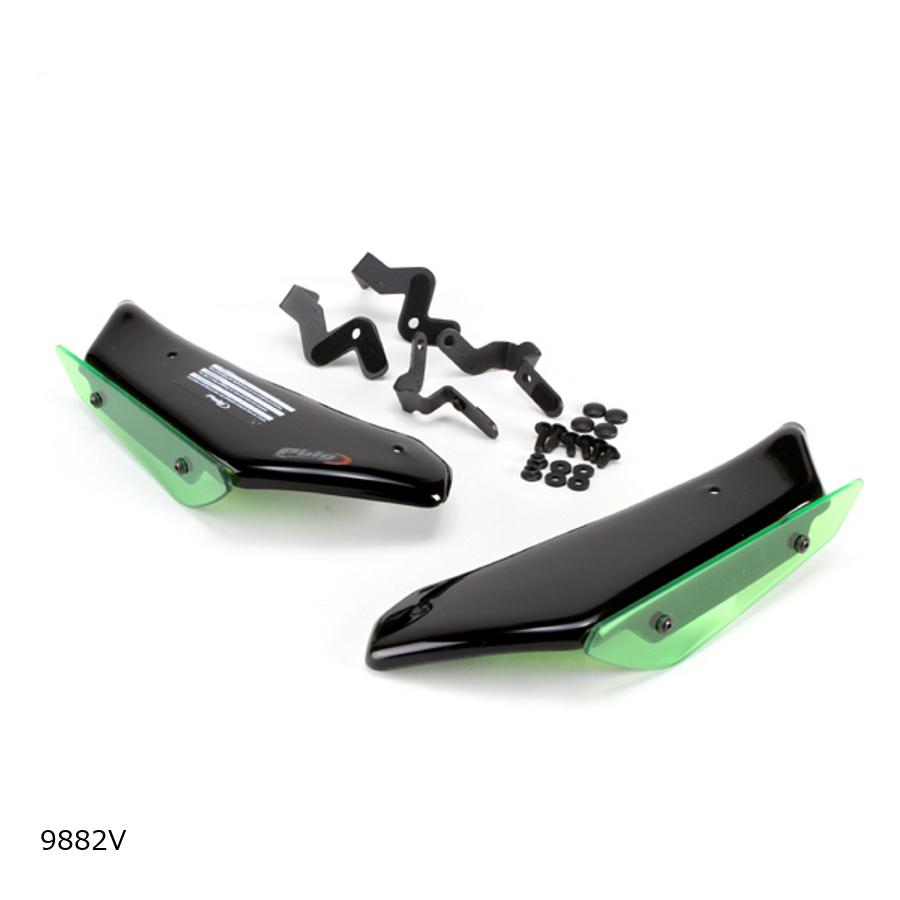 Puig (プーチ) サイドダウンフォーススポイラー グリーン ZX-10R/RR/SE/KRT REPLICA 9882V