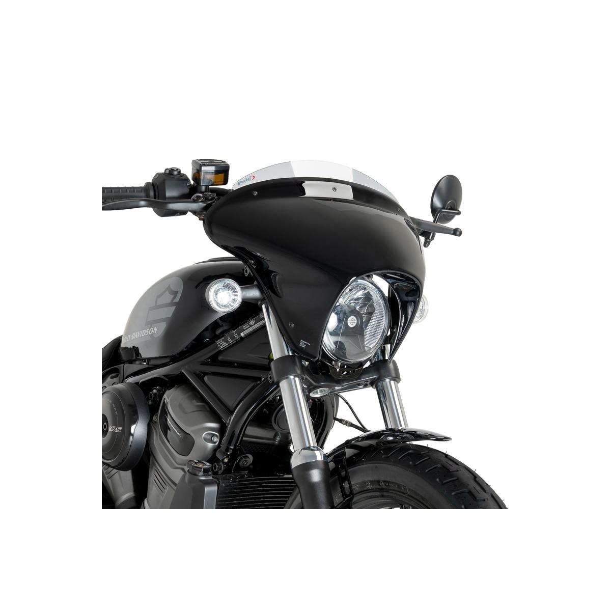 Puig (プーチ) ウインドシールド バットウイングSML SPORT グロスブラック/クリア HARLEY-D NIGHTSTER 975 SPECIAL 21913W
