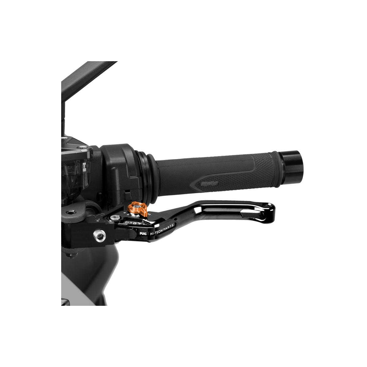 Puig (プーチ) CLUTCH LEVER 4.0.SHORT (ショートタイプ) クラッチレバー ブラック/オレンジ 4230NT