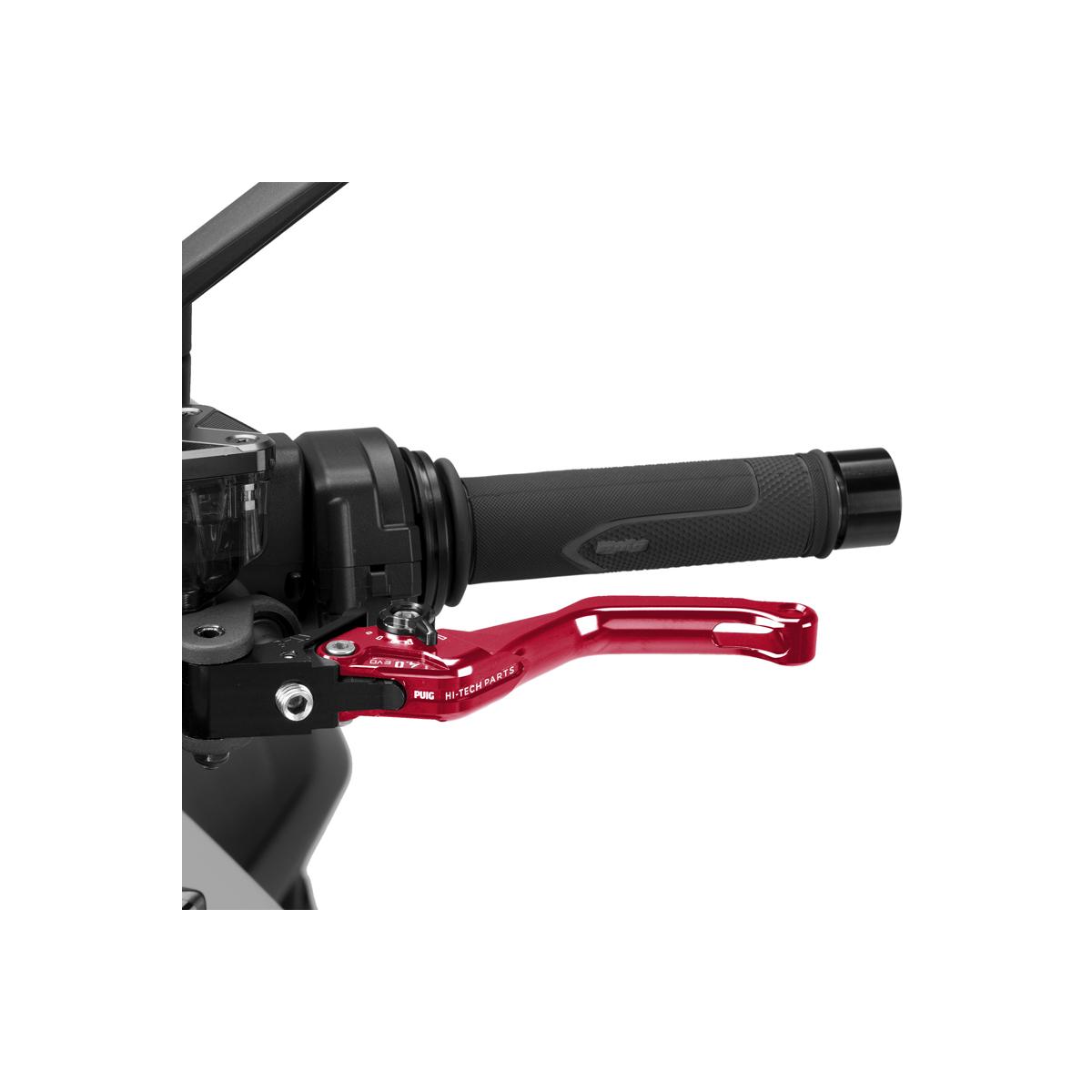 Puig (プーチ) CLUTCH LEVER 4.0.SHORT (ショートタイプ) クラッチレバー レッド/ブラック 4230RN