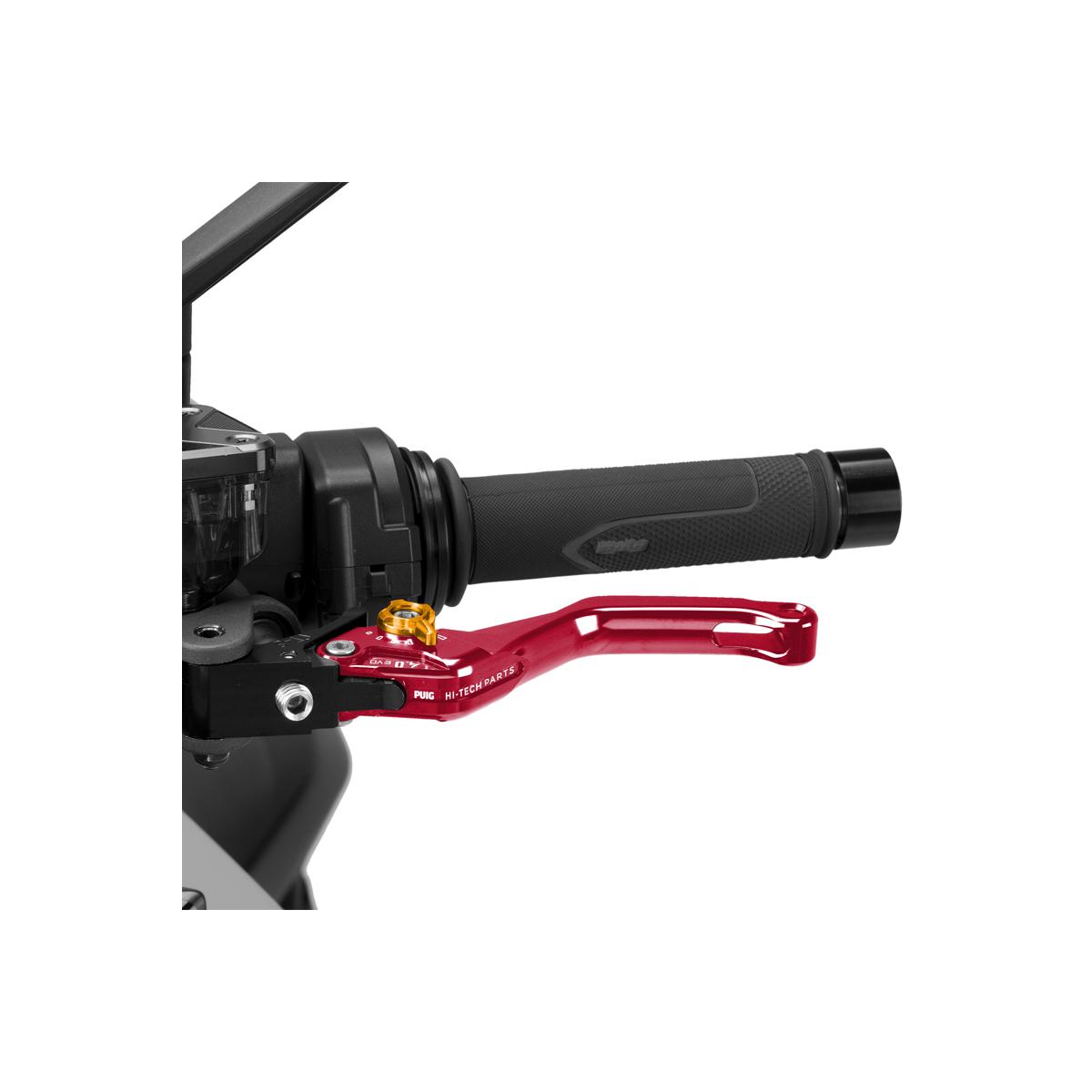 Puig (プーチ) CLUTCH LEVER 4.0.SHORT (ショートタイプ) クラッチレバー レッド/ゴールド 4230RO