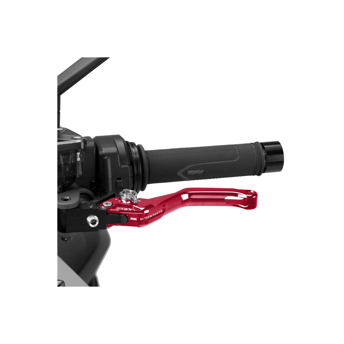 Puig (プーチ) CLUTCH LEVER 4.0.SHORT (ショートタイプ) クラッチレバー レッド/シルバー 4230RP