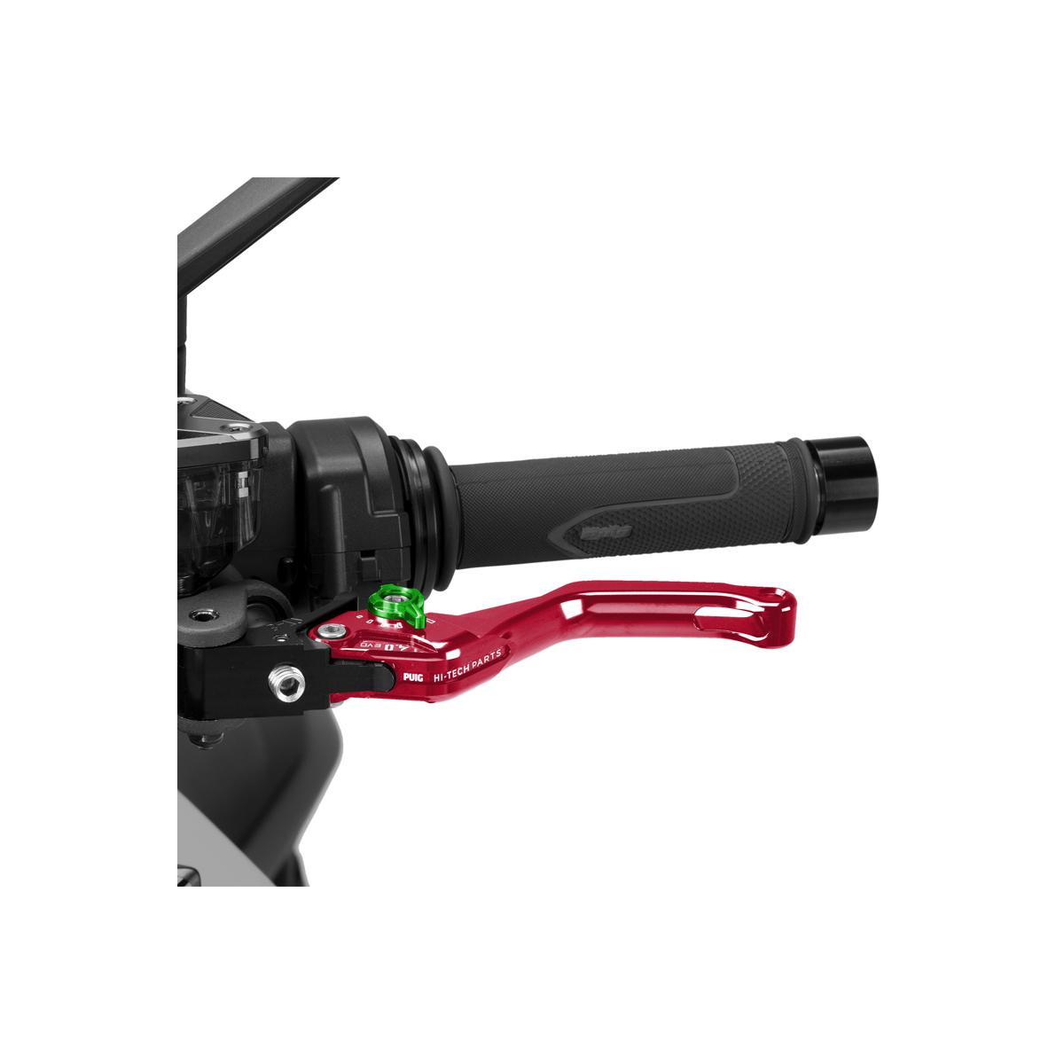 Puig (プーチ) CLUTCH LEVER 4.0.SHORT (ショートタイプ) クラッチレバー レッド/グリーン 4230RV