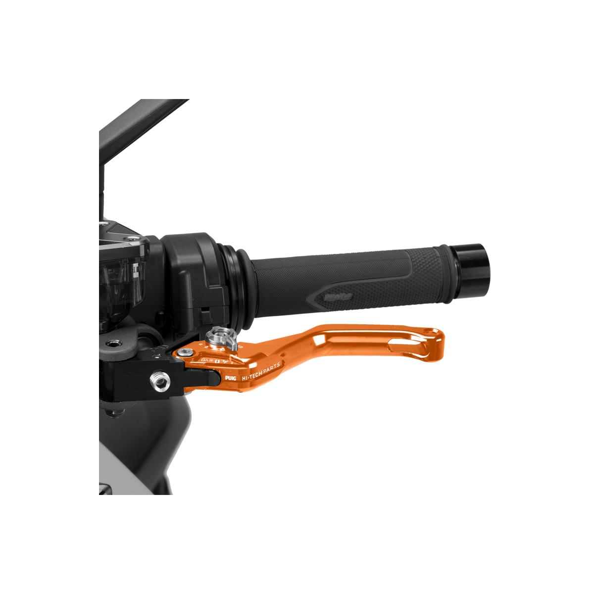 Puig (プーチ) CLUTCH LEVER 4.0.SHORT (ショートタイプ) クラッチレバー オレンジ/シルバー 4230TP