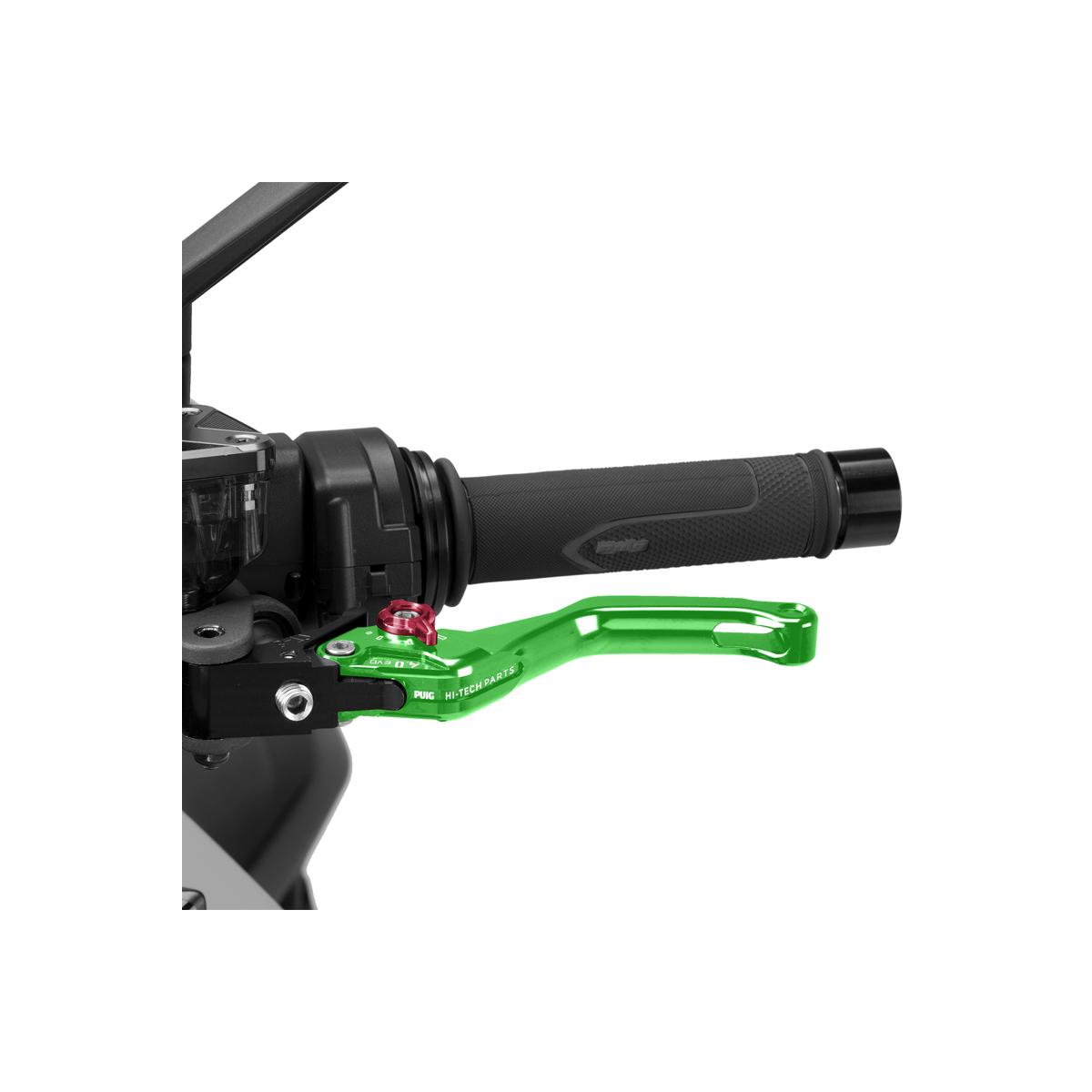 Puig (プーチ) CLUTCH LEVER 4.0.SHORT (ショートタイプ) クラッチレバー グリーン/レッド 4230VR