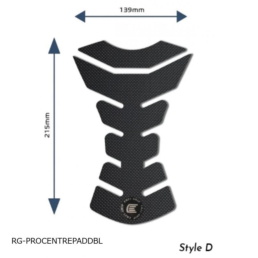 R&G (アールアンドジー ) Eazi-Grip Tank Grips:PRO:ブラック COLOR Design D (Centre Tank Pads) RG-PROCENTREPADDBL
