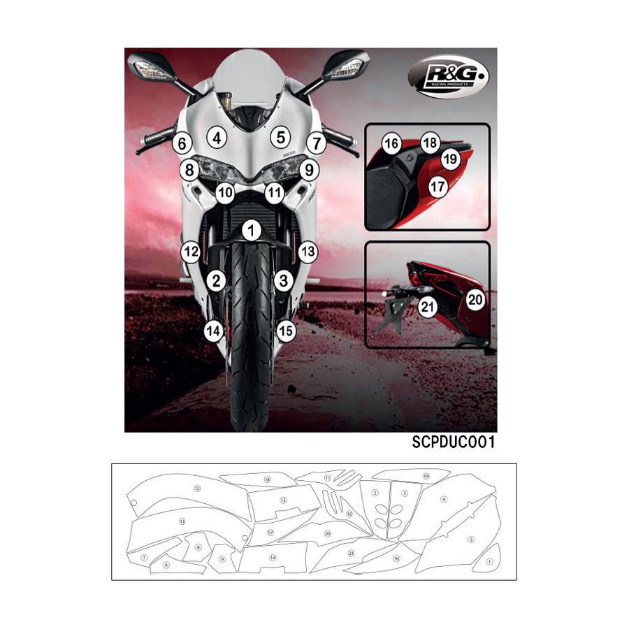 R&G (アールアンドジー) セカンドスキン(高品質ポリウレタン保護フィルム) 1299 PANIGALE RG-SCPDUC001