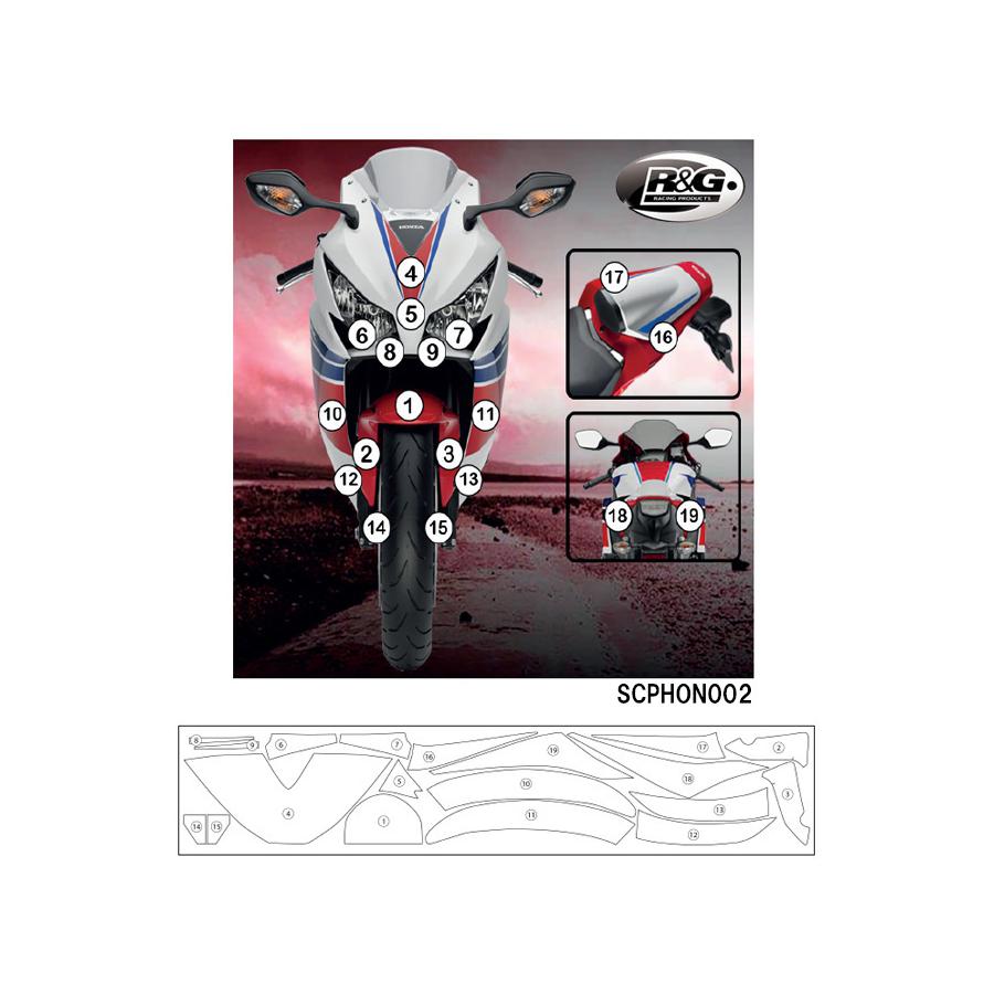 R&G (アールアンドジー) セカンドスキン(高品質ポリウレタン保護フィルム) CBR1000RR RG-SCPHON002
