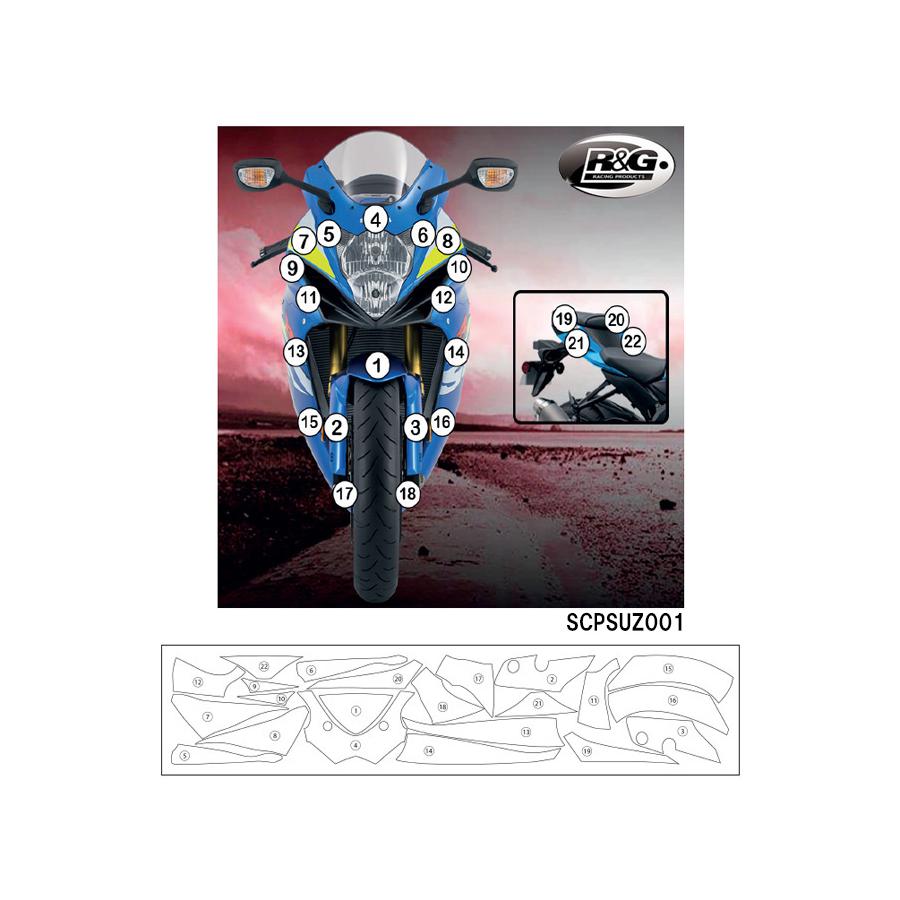 R&G (アールアンドジー) セカンドスキン(高品質ポリウレタン保護フィルム) GSX-R600 GSX-R750 RG-SCPSUZ001