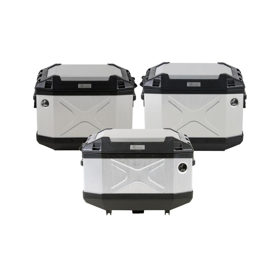 [特価品]ヘプコアンドベッカー XPLORER 3BOXセット トップケース45+サイドケース40 シルバー HBS-XPR-ALL-40-S｜バイク・車パーツ プロト