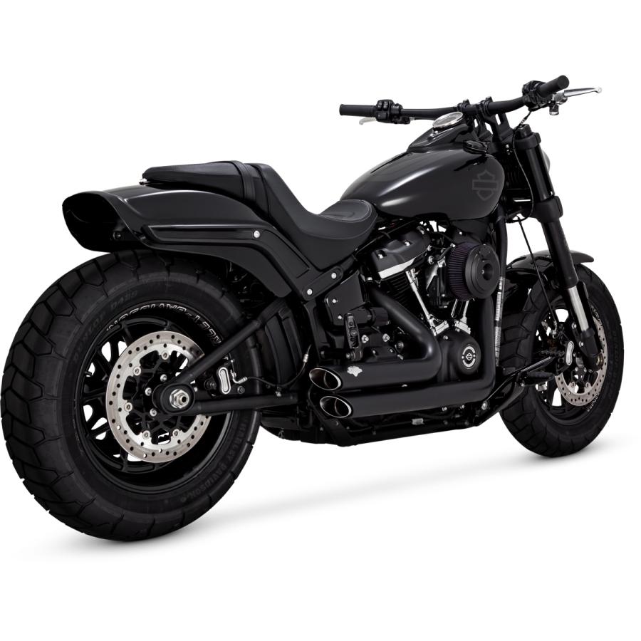 VANCE & HINES(バンス&ハインズ) ShortShots Staggered PCX ショートショットスタッガード マフラー ブラック SOFTAIL 1800-2603