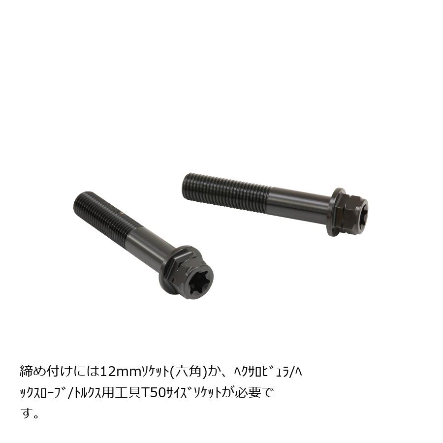 プロトブレンボ ステンレスキャリパーマウントボルト ブラック 55mm フランジ六角 M10/P1.25 ヘクサロビュラ 2本入 CMBF-055B