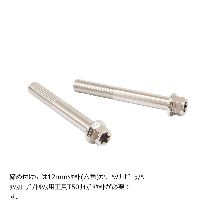 プロトブレンボ ステンレスキャリパーマウントボルト ポリッシュ 75mm フランジ六角 M10/P1.25 ヘクサロビュラ 2本入 CMBF-075P