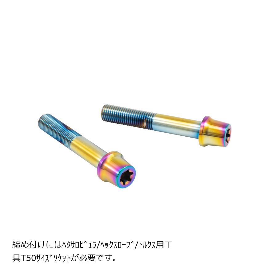 プロトブレンボ ステンレスキャリパーマウントボルト チタン色 60mm テーパーキャップ M10/P1.25 ヘクサロビュラ 2本入 CMBT-060T