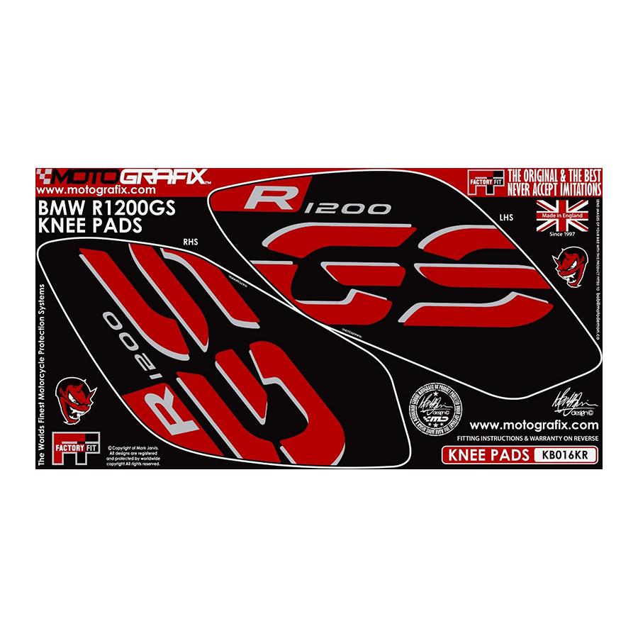 モトグラフィックス ボディパッド KNEE ブラック/レッド R1200GS MT-KB016KR